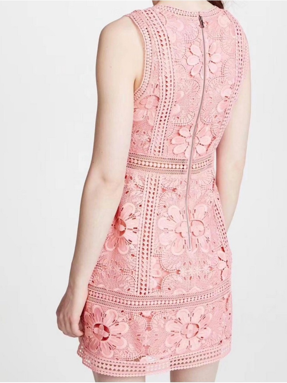 Alice + Olivia Zula Pink Floral Lace Mini Dress - Picture 2 of 4